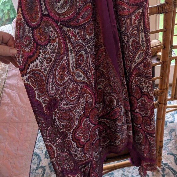 Merlot paisley silky adjustable festival sundress - Picture 4 of 5